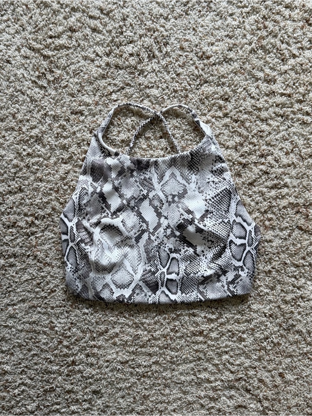 Victoria's Secret Women’s High-Neck Snakeskin Strappy Crop Top. Size L. NWOT!